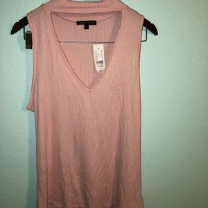 Pink V-neck Blouse
